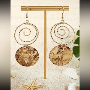 Spirals w/ Real Shell Dangle Earrings